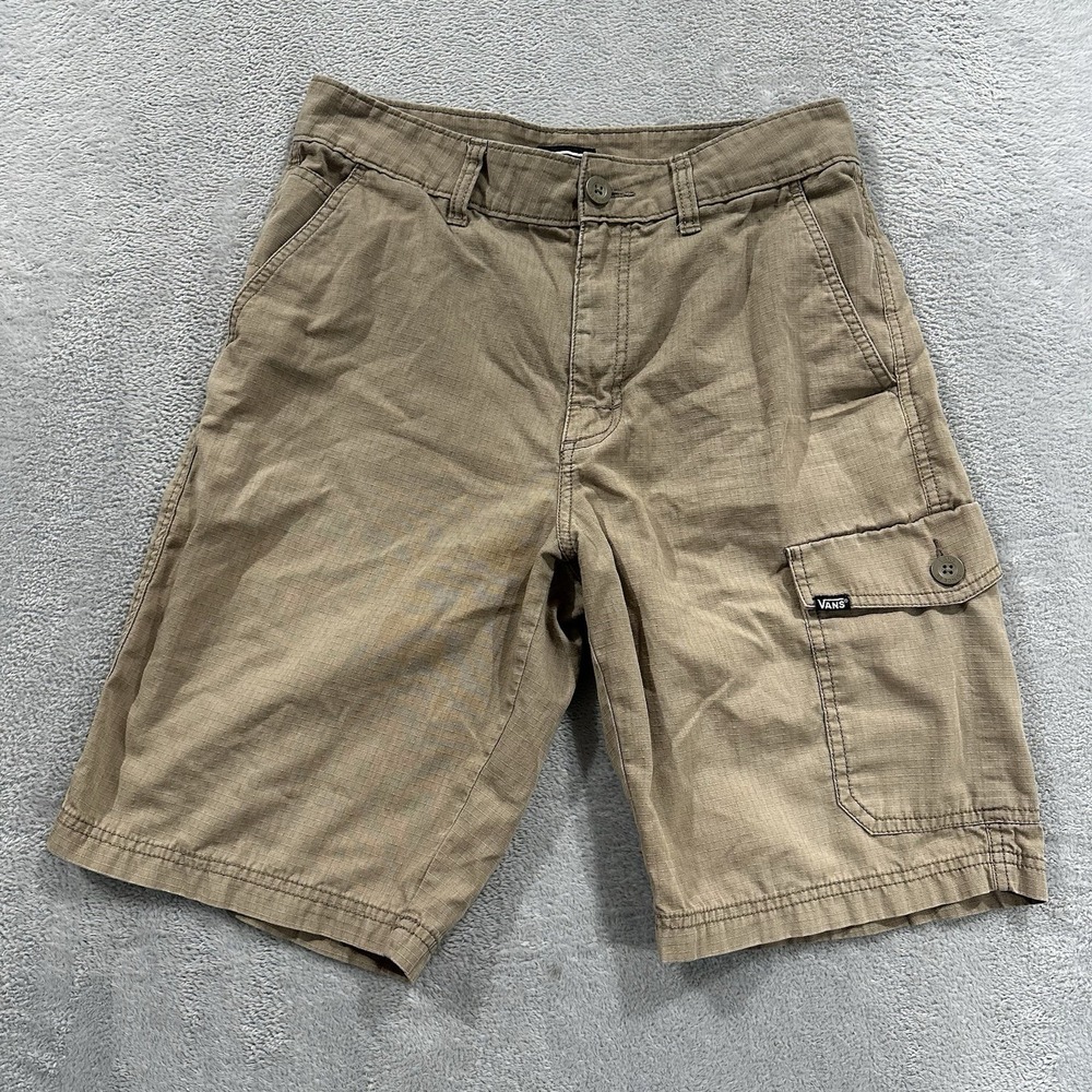 Vans Cargo Shorts Men 30 Beige Workwear Hiking Y2K Ripstop